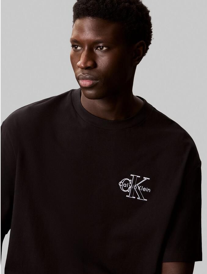 Calvin Klein Jeans Regular fit T-shirt met logostitching model 'Micro' - Foto 2