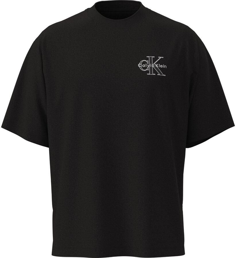 Calvin Klein Jeans Regular fit T-shirt met logostitching model 'Micro'