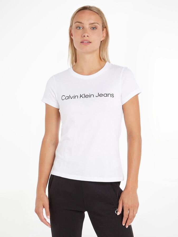 Calvin Klein Jeans Logo T-shirt Vrouwen Herfst Winter Collectie White Dames - Foto 11