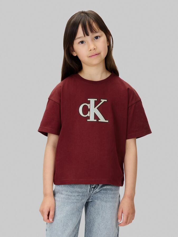 Calvin Klein T-shirt FESTIVE GRAPHIC SS T-SHIRT voor kinderen tot 16 jaar glitterprint