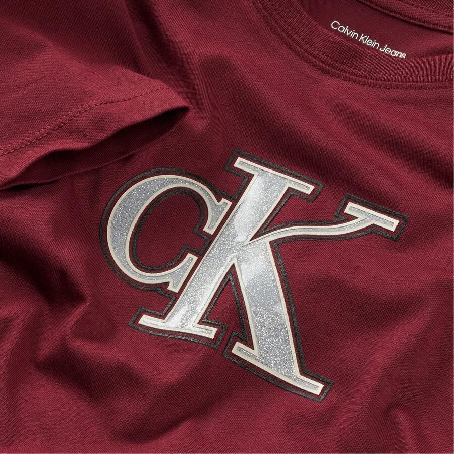 Calvin Klein T-shirt FESTIVE GRAPHIC SS T-SHIRT voor kinderen tot 16 jaar glitterprint - Foto 2