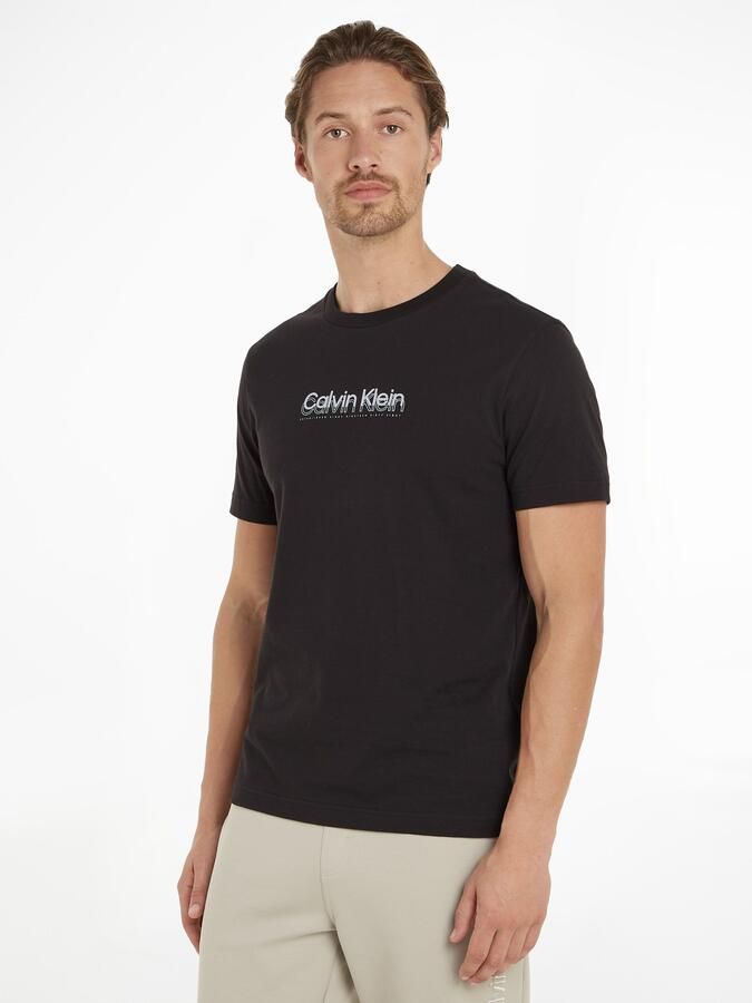 Calvin Klein T-shirt FLOCK LOGO T-SHIRT met een logo-opschrift - Foto 5