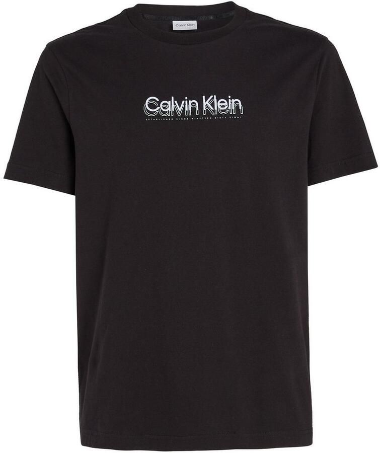 Calvin Klein T-shirt FLOCK LOGO T-SHIRT met een logo-opschrift
