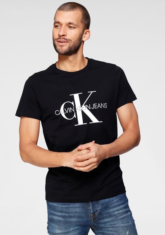 CALVIN KLEIN Heren Polo's & T-shirts Iconic Monogram Ss Slim Tee Zwart - Foto 8