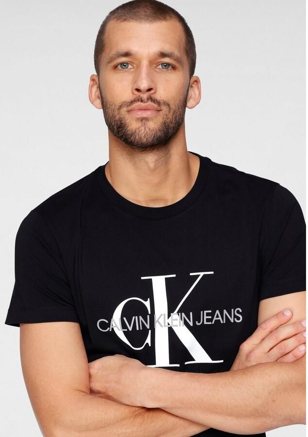 CALVIN KLEIN Heren Polo's & T-shirts Iconic Monogram Ss Slim Tee Zwart - Foto 6