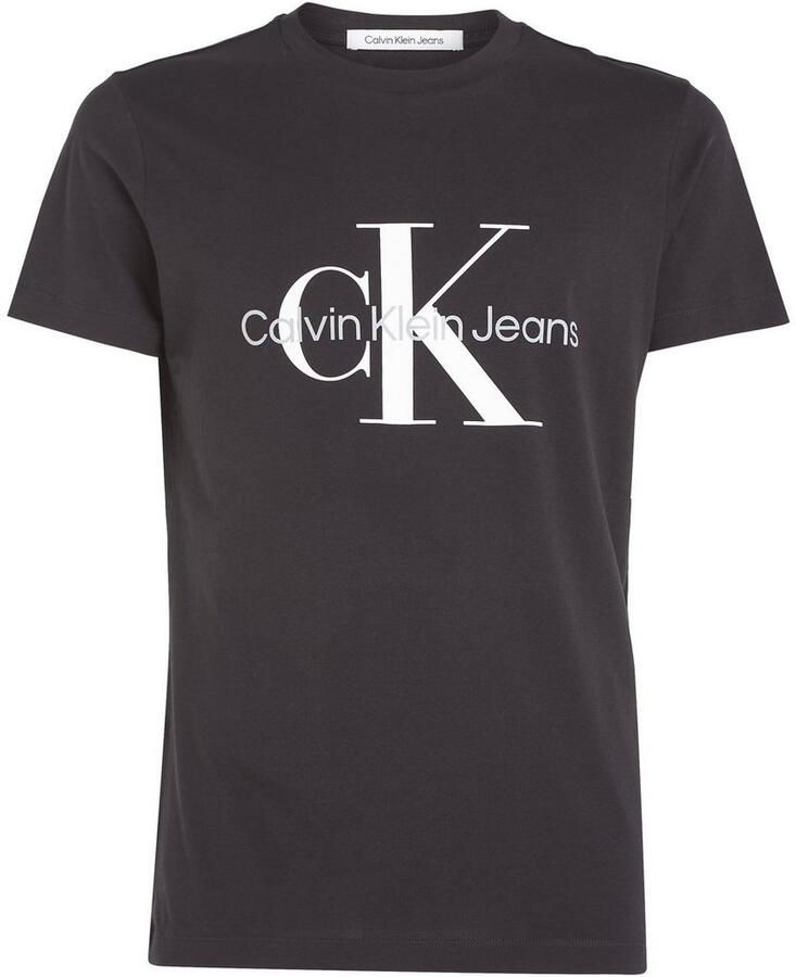 CALVIN KLEIN Heren Polo's & T-shirts Iconic Monogram Ss Slim Tee Zwart