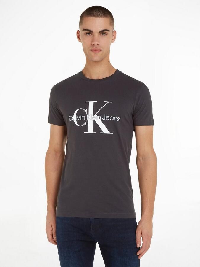 CALVIN KLEIN Heren Polo's & T-shirts Iconic Monogram Ss Slim Tee Zwart - Foto 4