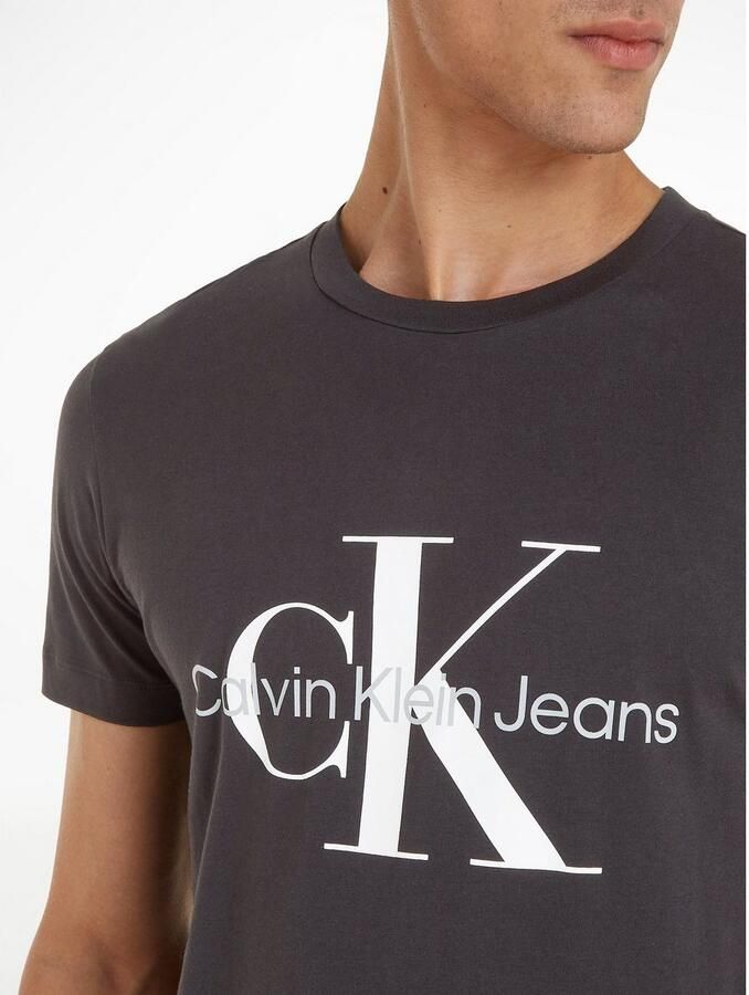 CALVIN KLEIN Heren Polo's & T-shirts Iconic Monogram Ss Slim Tee Zwart - Foto 3