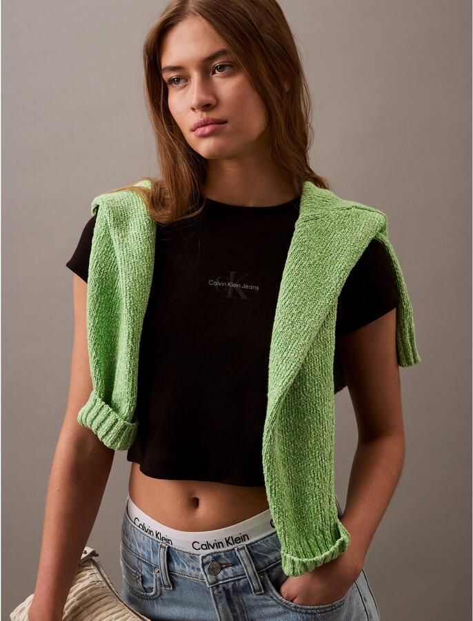 Calvin Klein Jeans T-shirt Korte Mouw MONOGRAM BABY TEE LV047AB802 - Foto 3