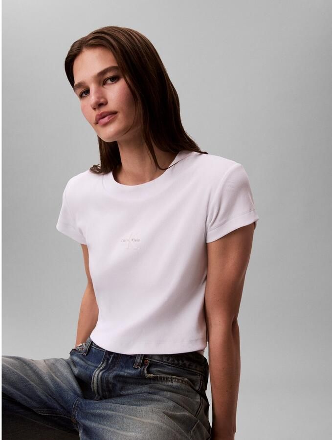 Calvin Klein Jeans T-shirt Korte Mouw MONOGRAM BABY TEE LV047AB802 - Foto 10