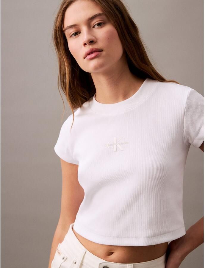 Calvin Klein Jeans T-shirt Korte Mouw MONOGRAM BABY TEE LV047AB802 - Foto 5