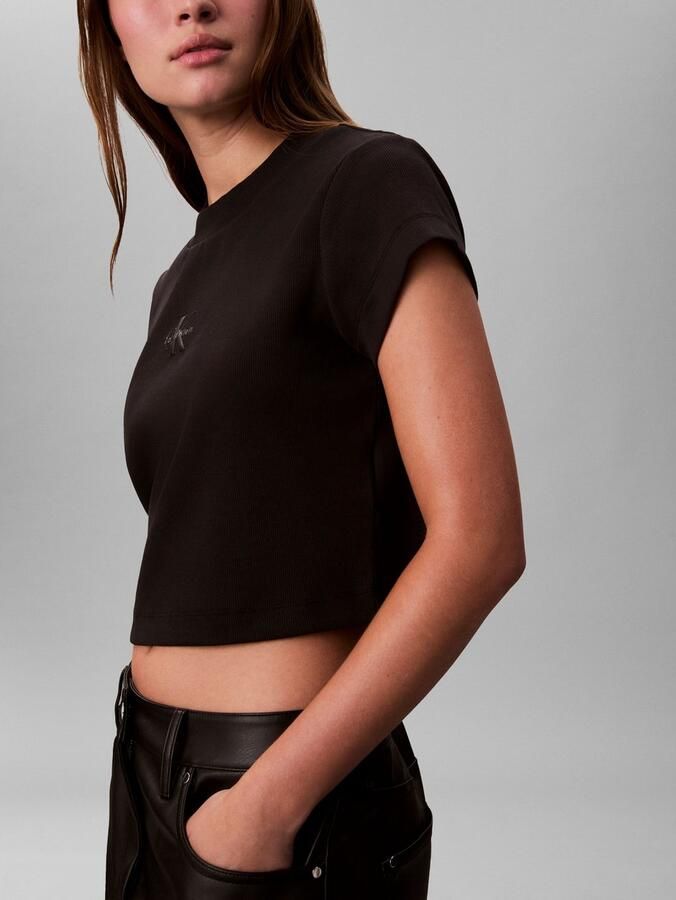 Calvin Klein Jeans T-shirt Korte Mouw MONOGRAM BABY TEE LV047AB802 - Foto 8