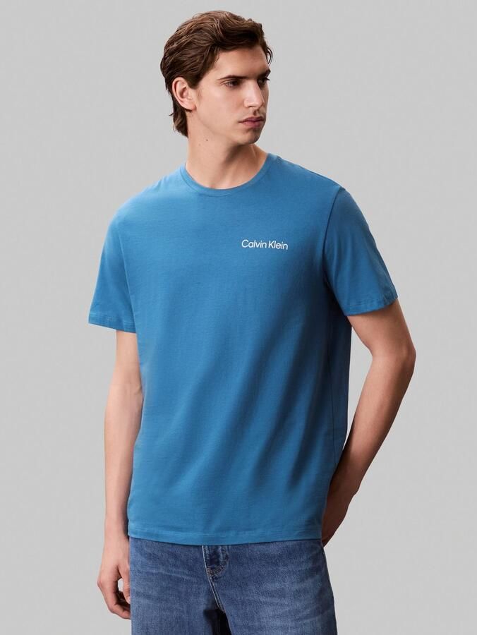 Calvin Klein T-shirt SS 30s E WRD STRTCH met grote logoprint op de rug - Foto 6