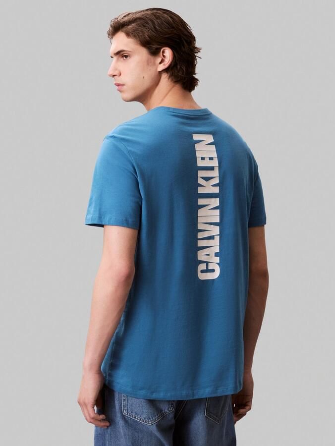 Calvin Klein T-shirt SS 30s E WRD STRTCH met grote logoprint op de rug - Foto 4