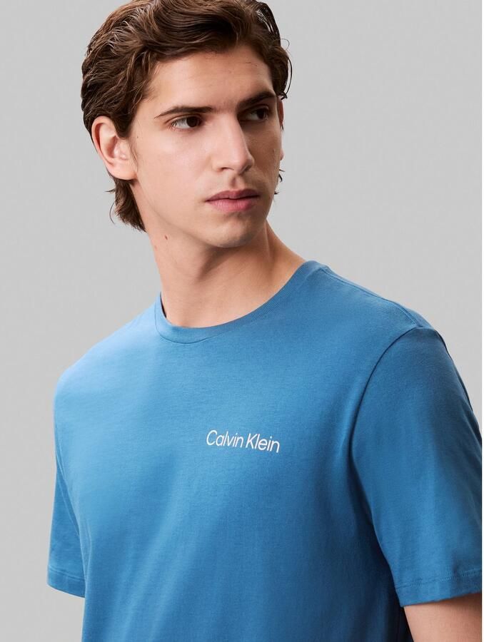Calvin Klein T-shirt SS 30s E WRD STRTCH met grote logoprint op de rug - Foto 3