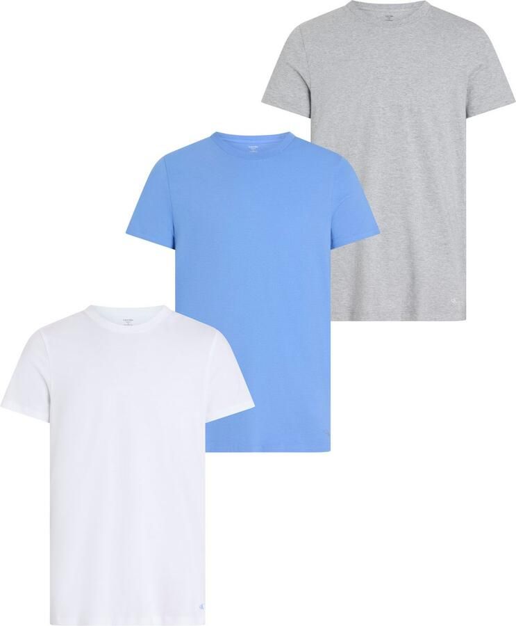 Calvin Klein T-shirt S S CREW NECK 3PK met geborduurd logo (3-delig Set van 3)