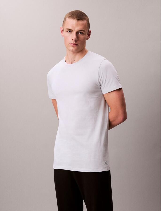 Calvin Klein T-shirt S S CREW NECK 3PK met geborduurd logo (3-delig Set van 3) - Foto 3