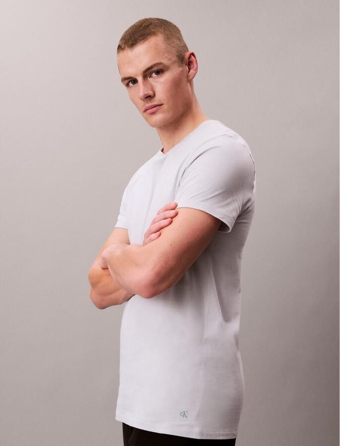 Calvin Klein T-shirt S S CREW NECK 3PK met geborduurd logo (3-delig Set van 3) - Foto 4