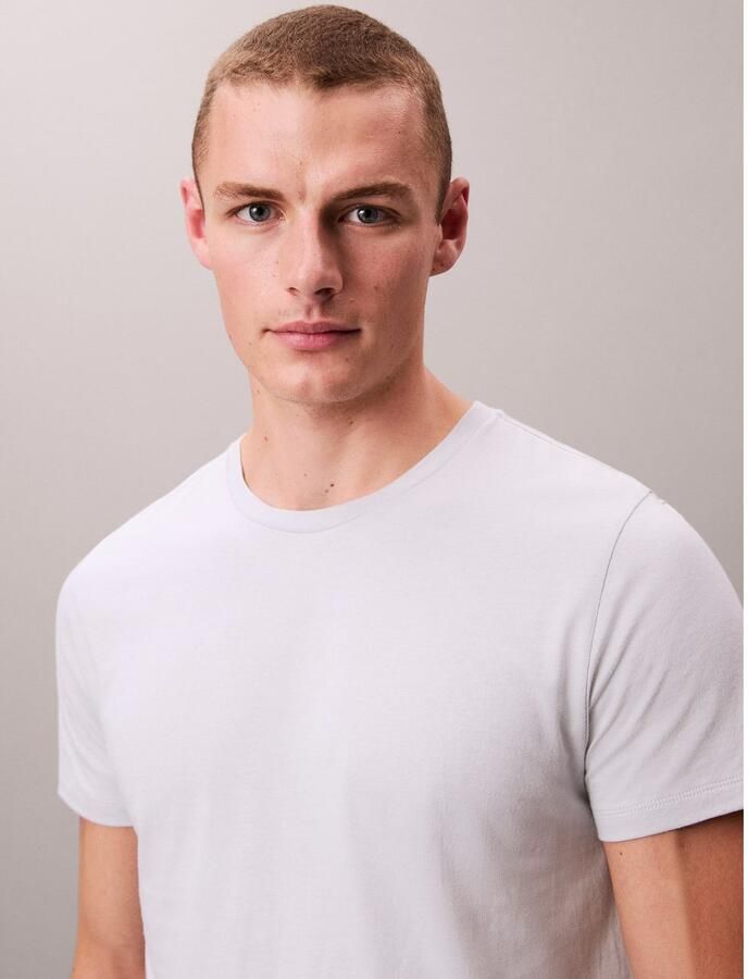 Calvin Klein T-shirt S S CREW NECK 3PK met geborduurd logo (3-delig Set van 3)