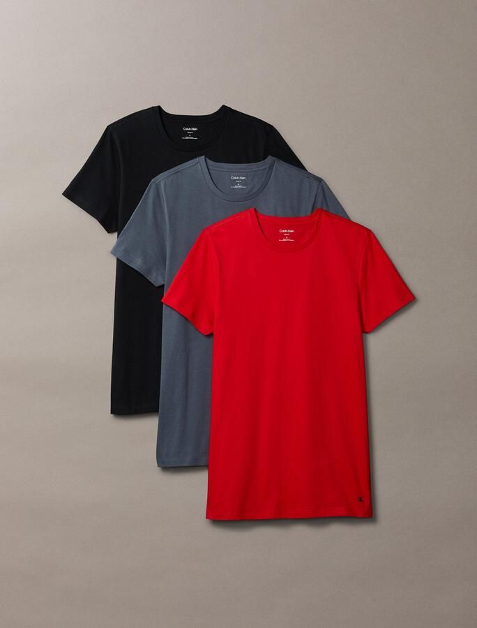 Calvin Klein T-shirt S S CREW NECK 3PK met geborduurd logo (3-delig Set van 3)