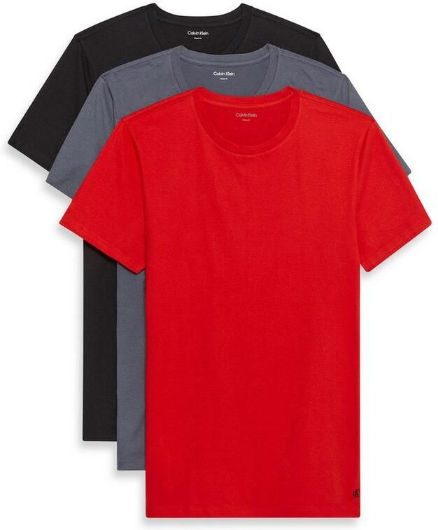 Calvin Klein T-shirt S S CREW NECK 3PK met geborduurd logo (3-delig Set van 3) - Foto 2