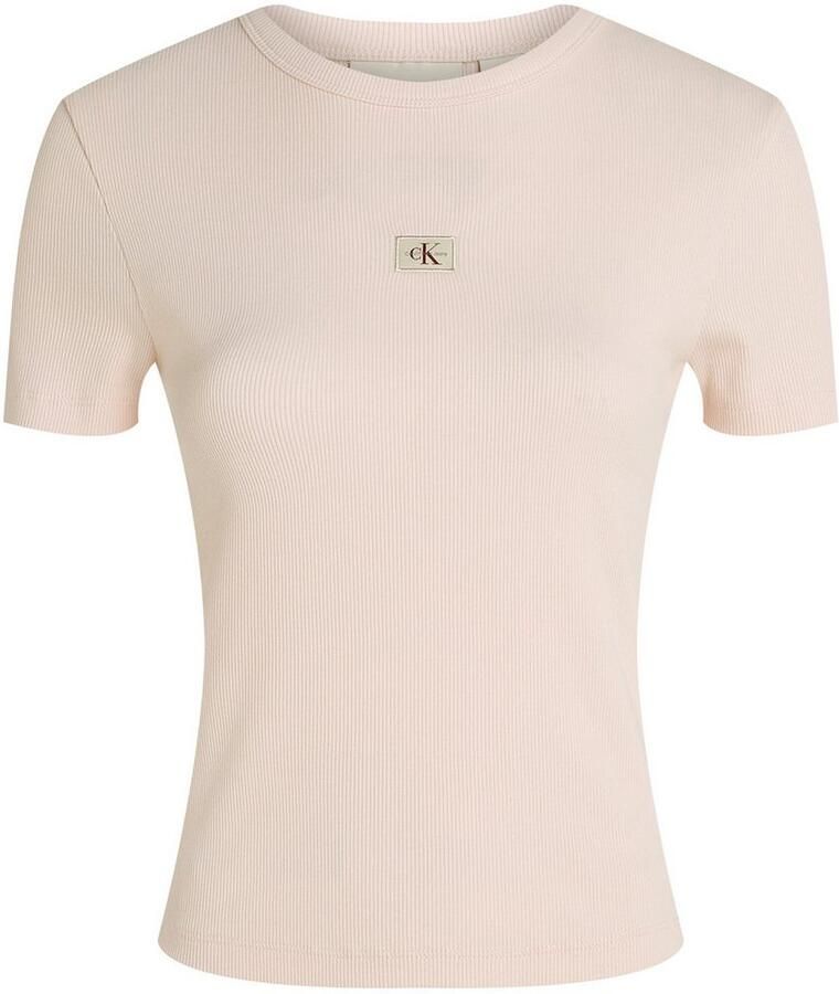 Calvin Klein Jeans T-shirt Korte Mouw WOVEN LABEL RIB FITTED TEE - Foto 2