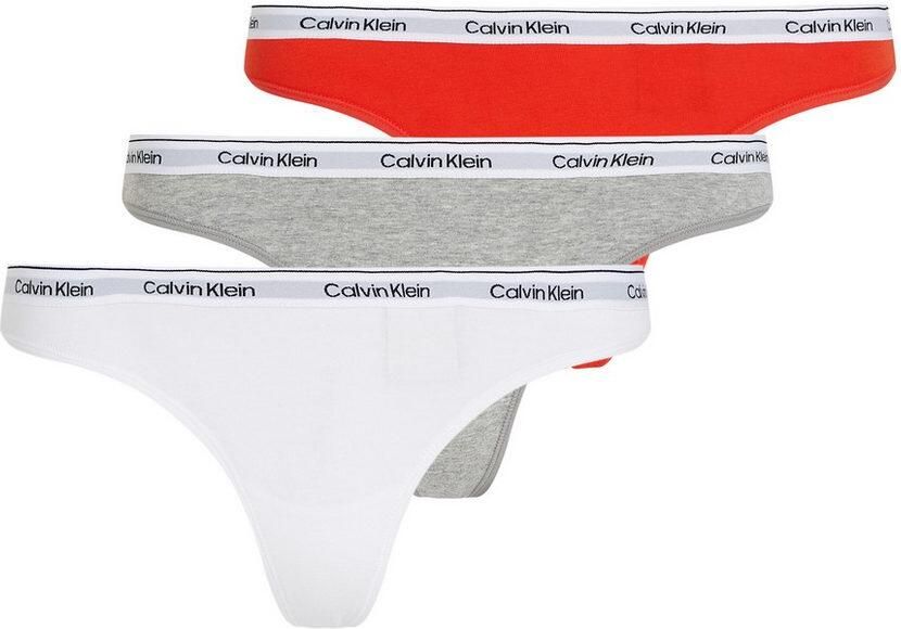 Calvin Klein Tanga 3 PACK THONG (LOW-RISE) String low waist met logoband (3 stuks) - Foto 5