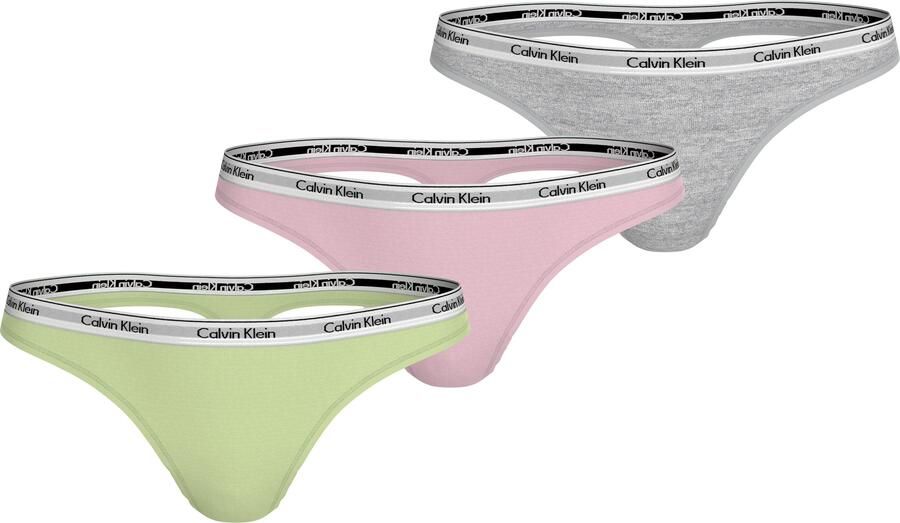 Calvin Klein Tanga 3 PACK THONG (LOW-RISE) String low waist met logoband (3 stuks) - Foto 6