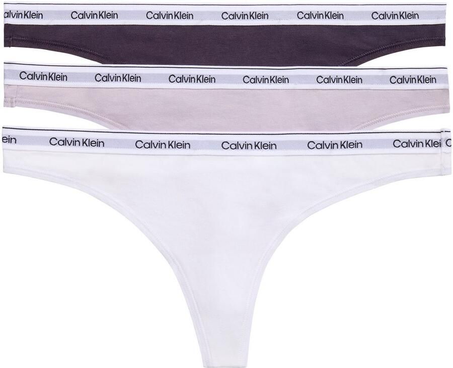Calvin Klein Underwear String met elastische band met label in een set van 3 stuks model 'MODERN'