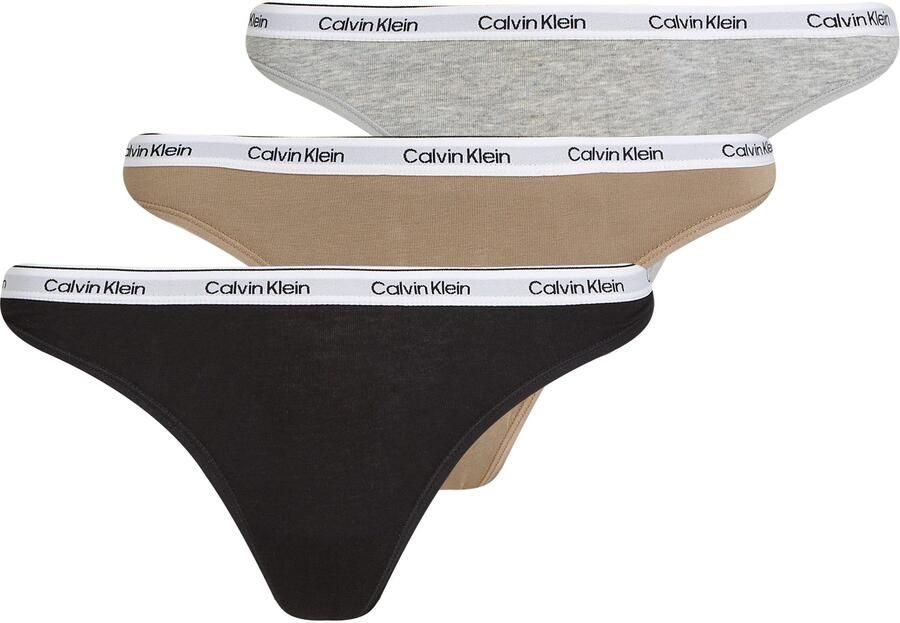 Calvin Klein Tanga 3 PACK THONG (LOW-RISE) String low waist met logoband (3 stuks) - Foto 6