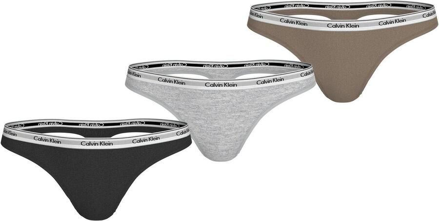 Calvin Klein Tanga 3 PACK THONG (LOW-RISE) String low waist met logoband (3 stuks) - Foto 5