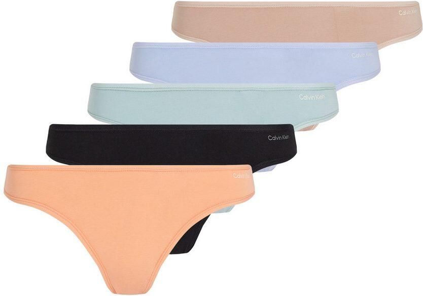 Calvin Klein Tanga THONG 5PK met logo-opschrift (Set van 5) - Foto 5