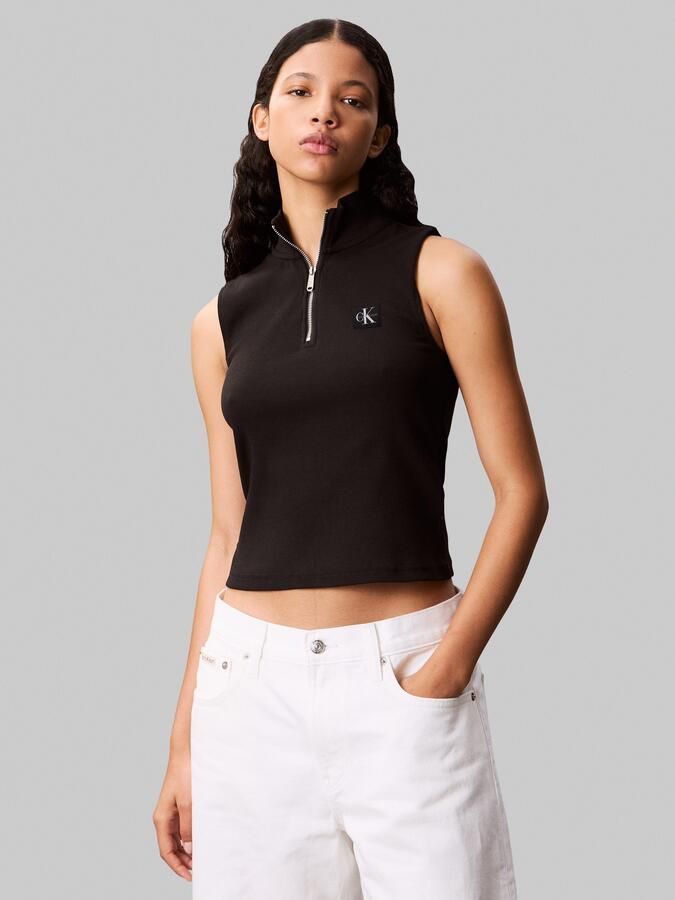 Calvin Klein Jeans Top met opstaande kraag en ritssluiting - Foto 8