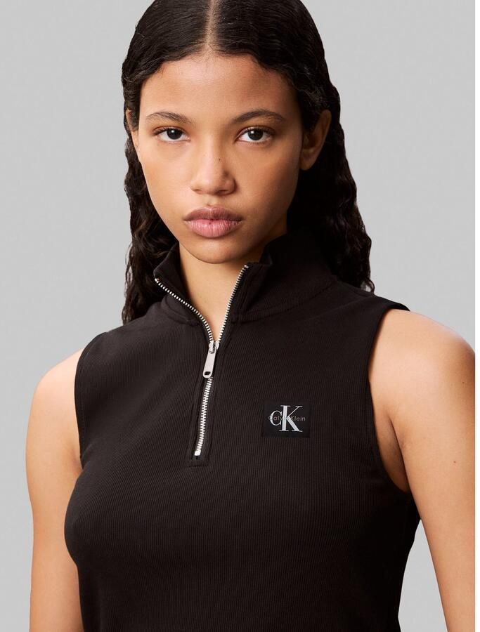 Calvin Klein Jeans Top met opstaande kraag en ritssluiting - Foto 4