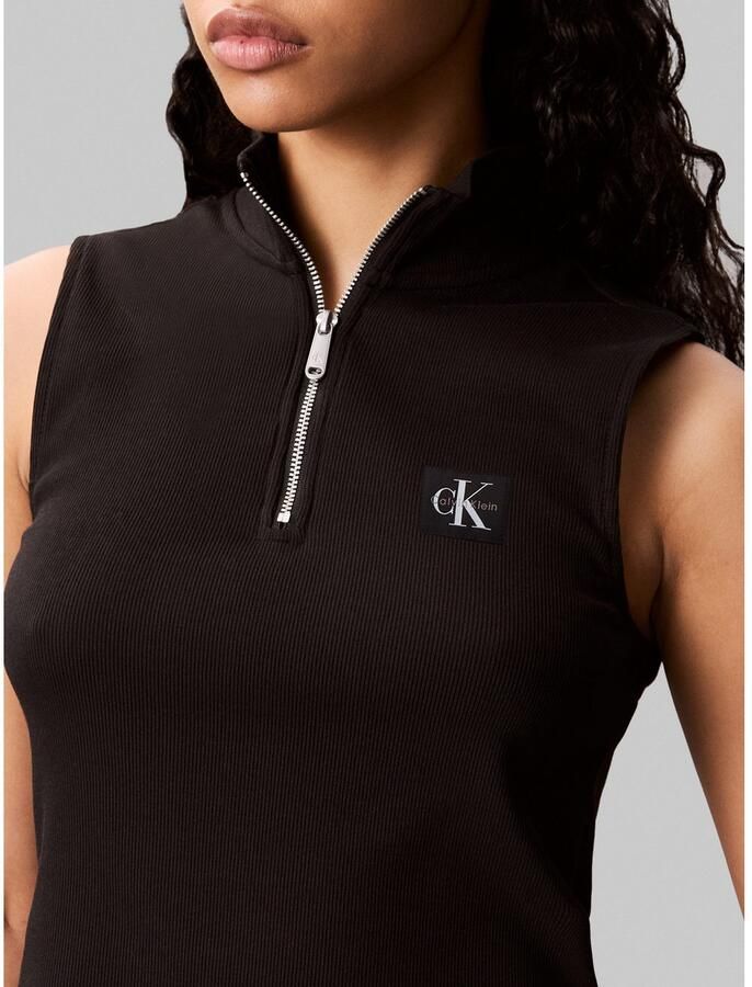 Calvin Klein Jeans Top met opstaande kraag en ritssluiting - Foto 2