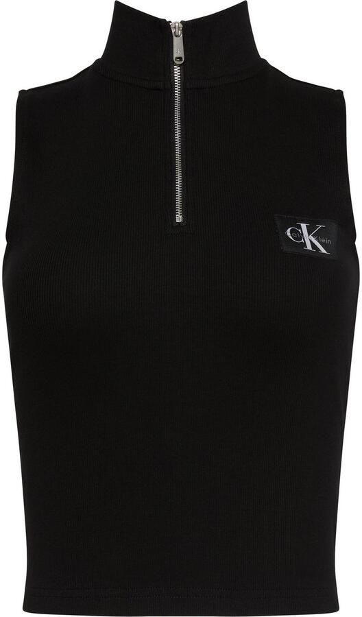 Calvin Klein Jeans Top met opstaande kraag en ritssluiting - Foto 7