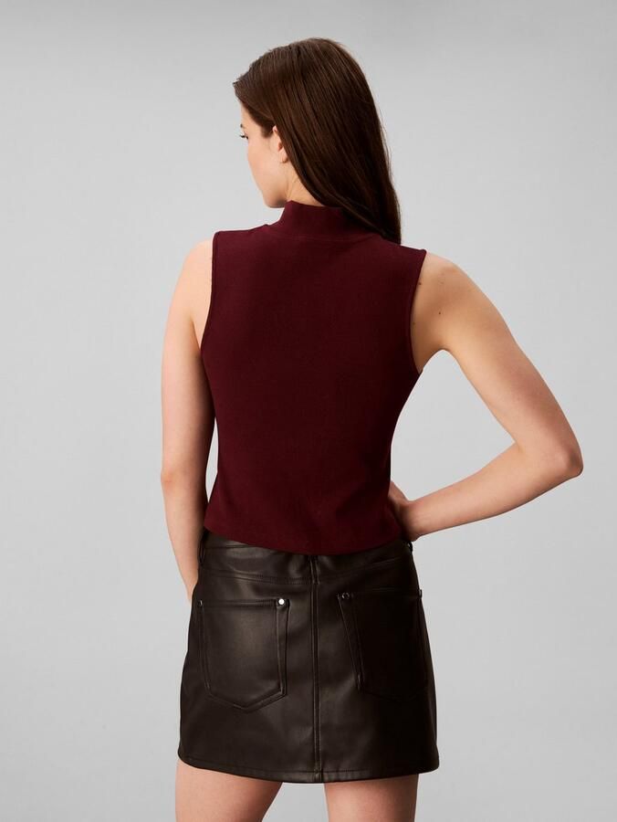 Calvin Klein Jeans Top met opstaande kraag en ritssluiting