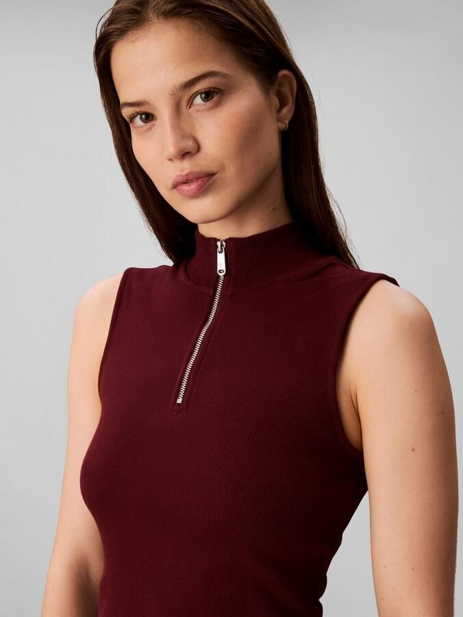 Calvin Klein Jeans Top met opstaande kraag en ritssluiting - Foto 2