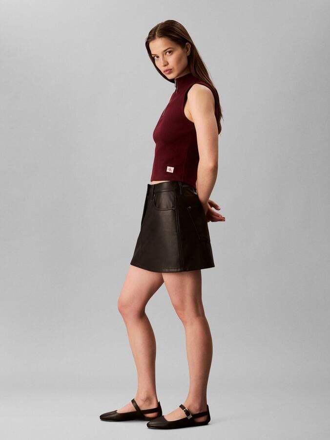 Calvin Klein Jeans Top met opstaande kraag en ritssluiting - Foto 3