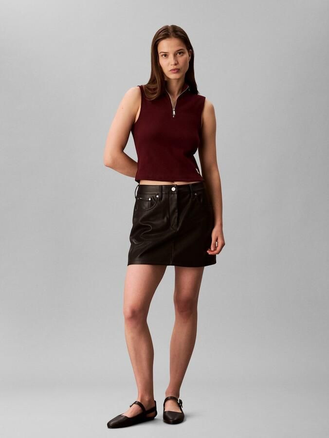 Calvin Klein Jeans Top met opstaande kraag en ritssluiting - Foto 4