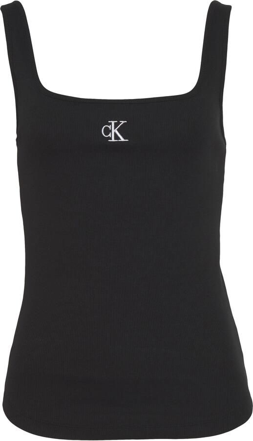 Calvin Klein Tanktop CK RIB TANK TOP met hoekige hals - Foto 3
