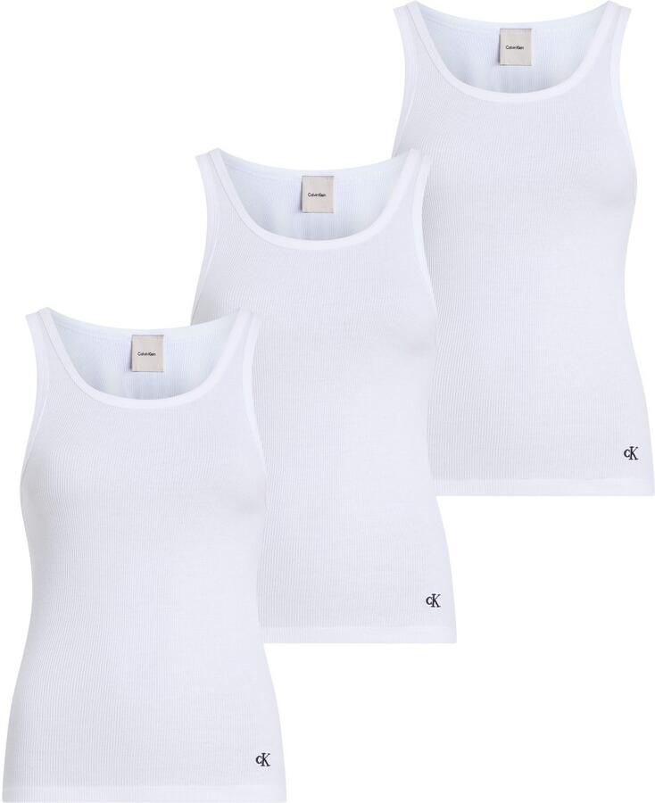 Calvin Klein Underwear Tanktop met logostitching in een set van 3 stuks