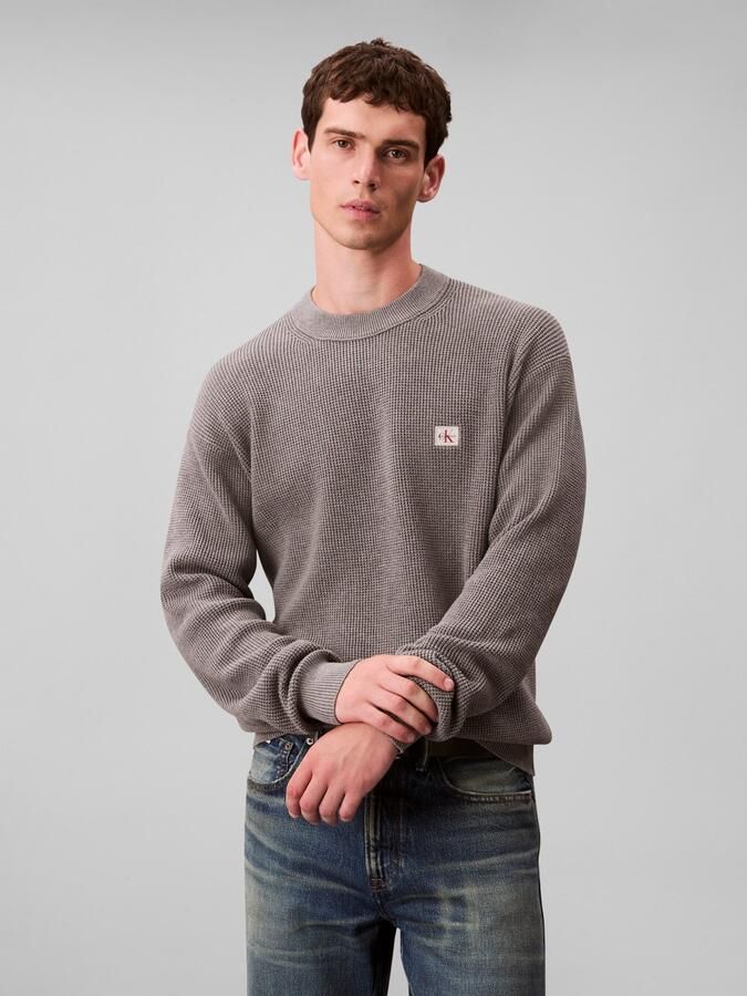 Calvin Klein Trui met ronde hals LS EZ COTTON WAFFLE CRWNK SWTR 9 - Foto 6