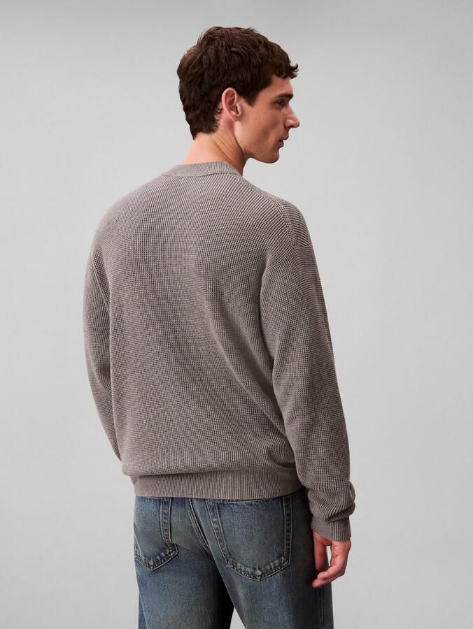 Calvin Klein Trui met ronde hals LS EZ COTTON WAFFLE CRWNK SWTR 9 - Foto 2