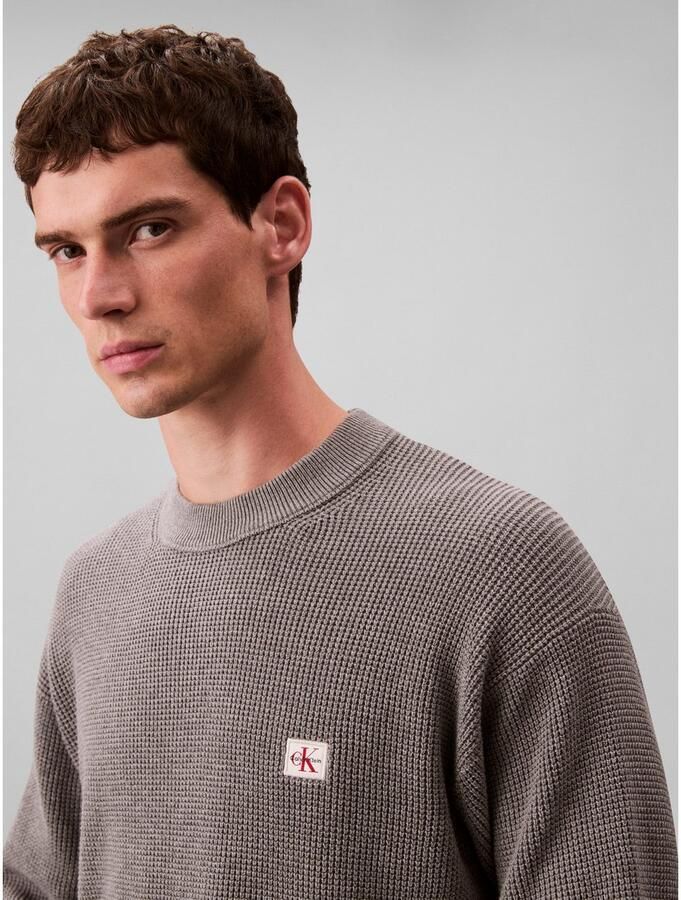 Calvin Klein Trui met ronde hals LS EZ COTTON WAFFLE CRWNK SWTR 9