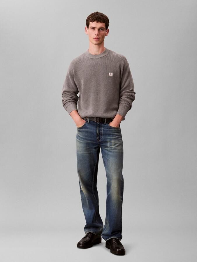 Calvin Klein Trui met ronde hals LS EZ COTTON WAFFLE CRWNK SWTR 9 - Foto 4