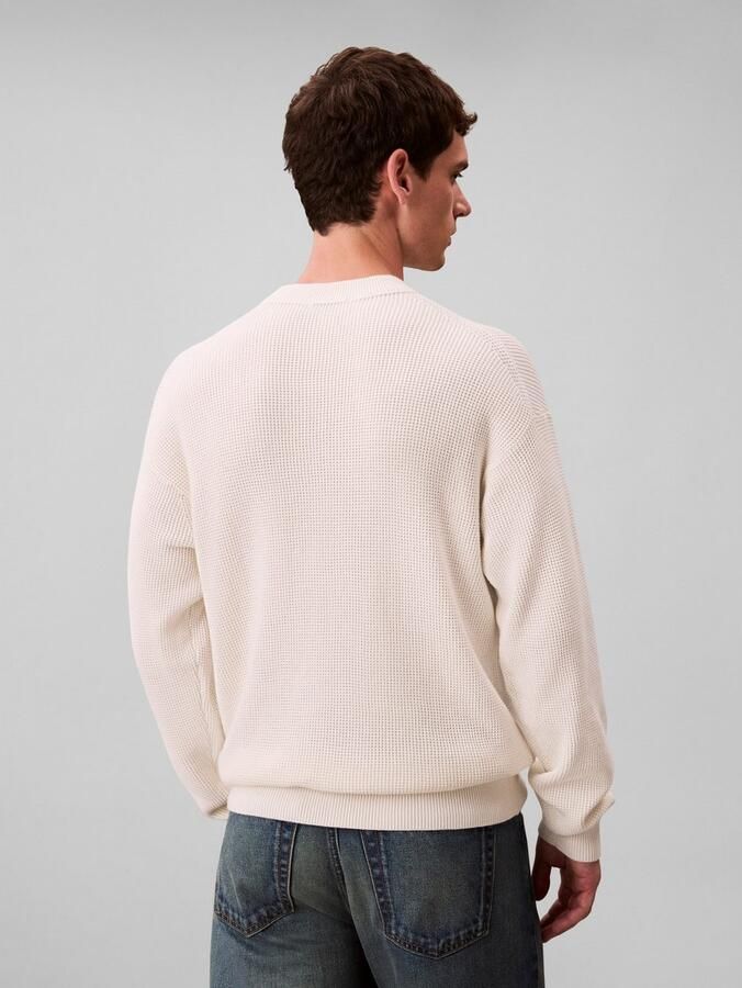 Calvin Klein Trui met ronde hals LS EZ COTTON WAFFLE CRWNK SWTR 9 - Foto 3