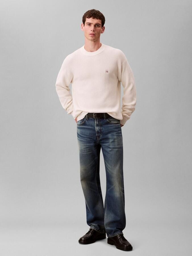 Calvin Klein Trui met ronde hals LS EZ COTTON WAFFLE CRWNK SWTR 9 - Foto 5