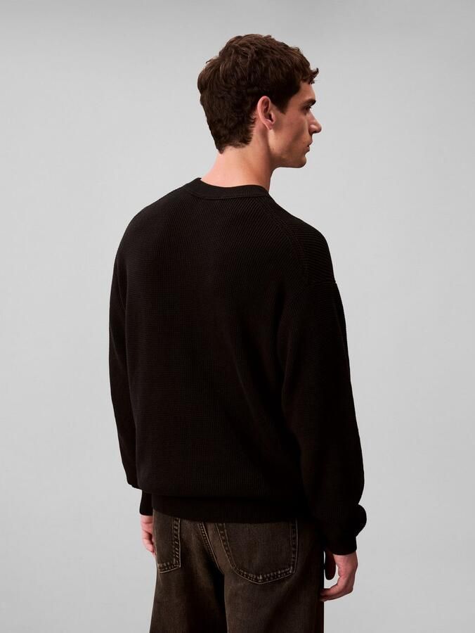 Calvin Klein Trui met ronde hals LS EZ COTTON WAFFLE CRWNK SWTR 9 - Foto 4