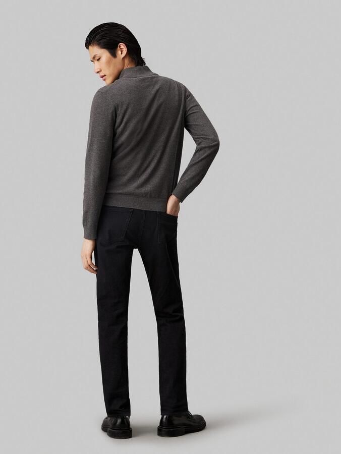 Calvin Klein Trui met staande kraag COTTON SILK BLEND QUARTER ZIP - Foto 2